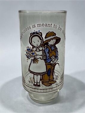 Vintage Holly Hobbie Drink Glass Happiness is Meant to be Shared